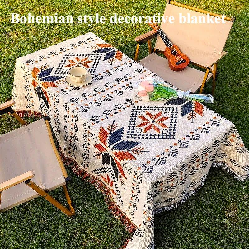Linen Table Runner - Koc kempingowy na zewnątrz, dekoracyjny obrus