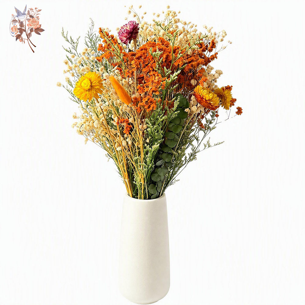 Pampas Grass Decor - Jesienny bukiet suszonych kwiatów, naturalna pomarańczowa
